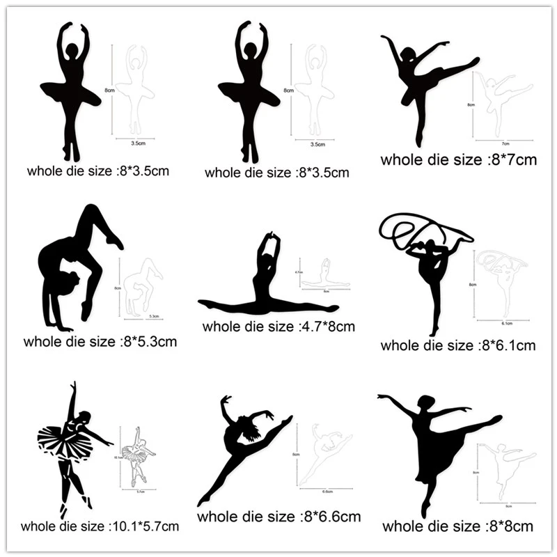

2020 new metal die Ballet Women Yoga Cutting Dies Stencils for Scrapbooking dies Card Making Etched Embossing Die Cut Craft dies