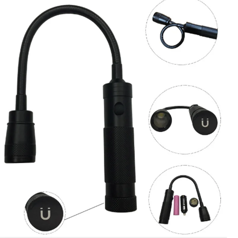 

New barbecue lamp with magnet charging strong light flashlight telescopic zoom turning work lamp