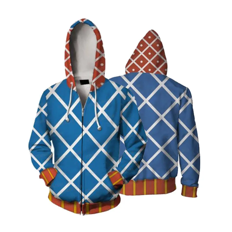 Аниме JOJO'S невероятное приключение Гвидо MISTA толстовки Костюмы для косплея 3D печатных кардиган с капюшоном спортивный свитер куртка - Цвет: Zipper Hoodie