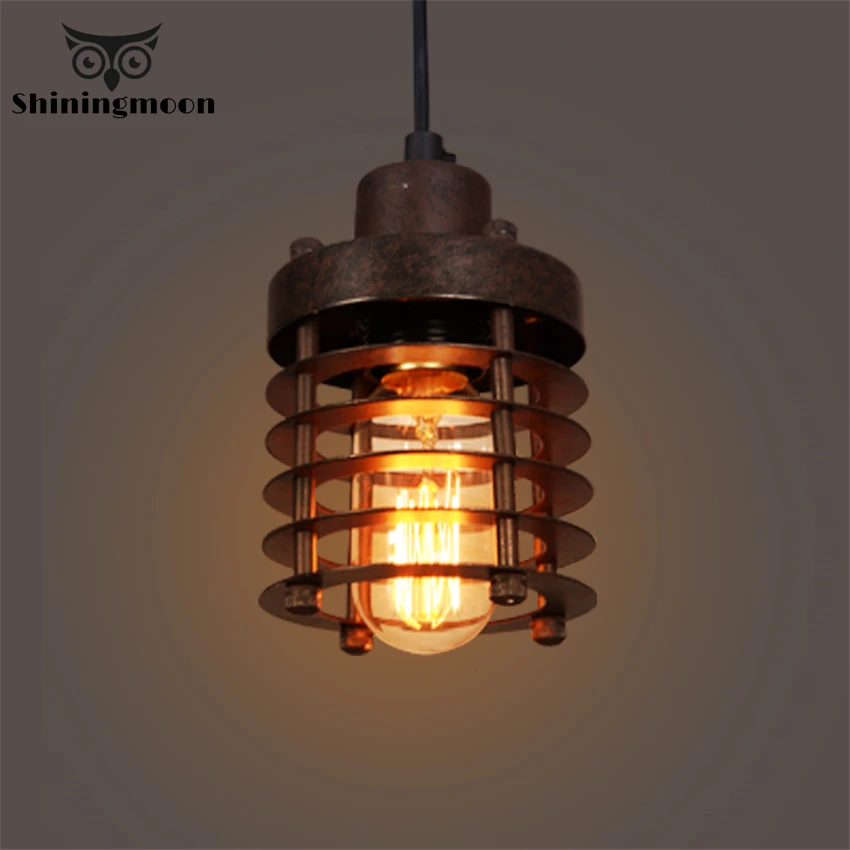 Американский винтажный Лофт подвесные светильники черный металлический