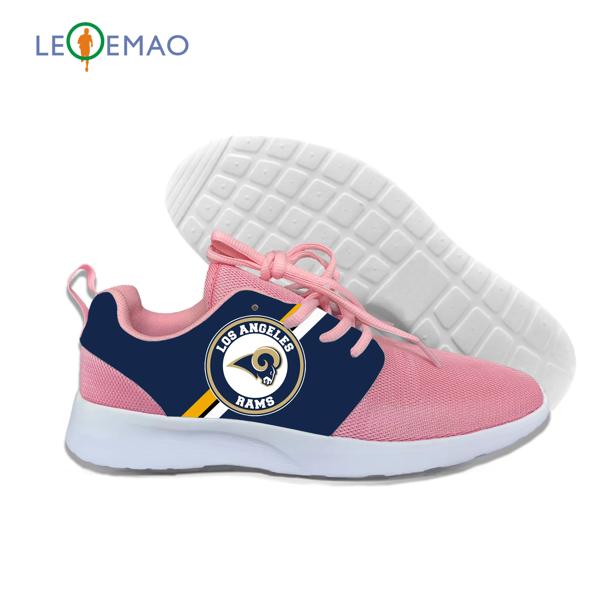 

Сетчатые кроссовки для футбольных фанатов Лос-Анджелеса, повседневная спортивная обувь с логотипом Rams, черные, белые, розовые