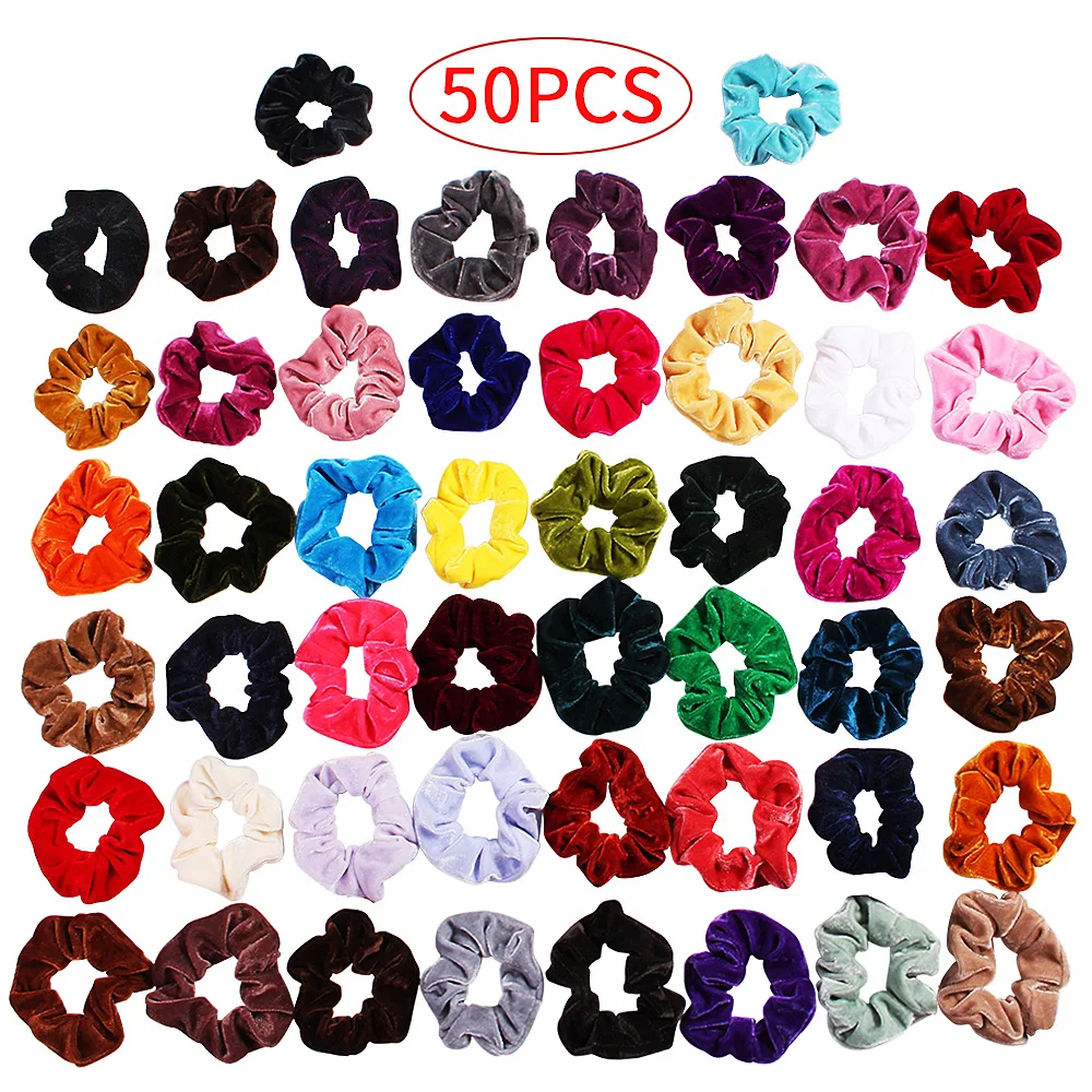 

Vintange Velvet Hair Scrunchie Elastic Bands Headwear Ponytail Holde Ties Rope Accessories Gift