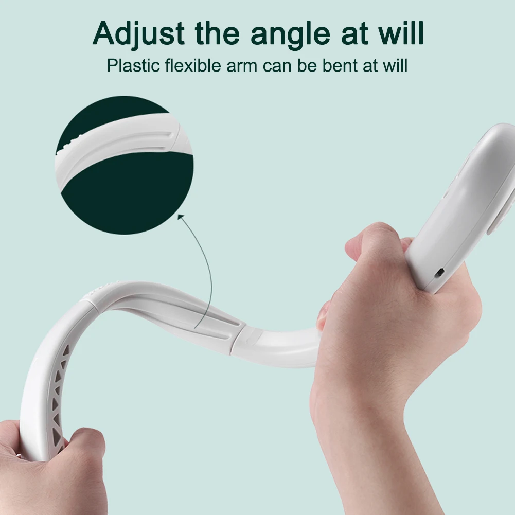 

Mini Bladeless Fan Portable Neck Hanging Fan USB Rechargeable Fan Mute Sports Fans for Home Office Outdoor