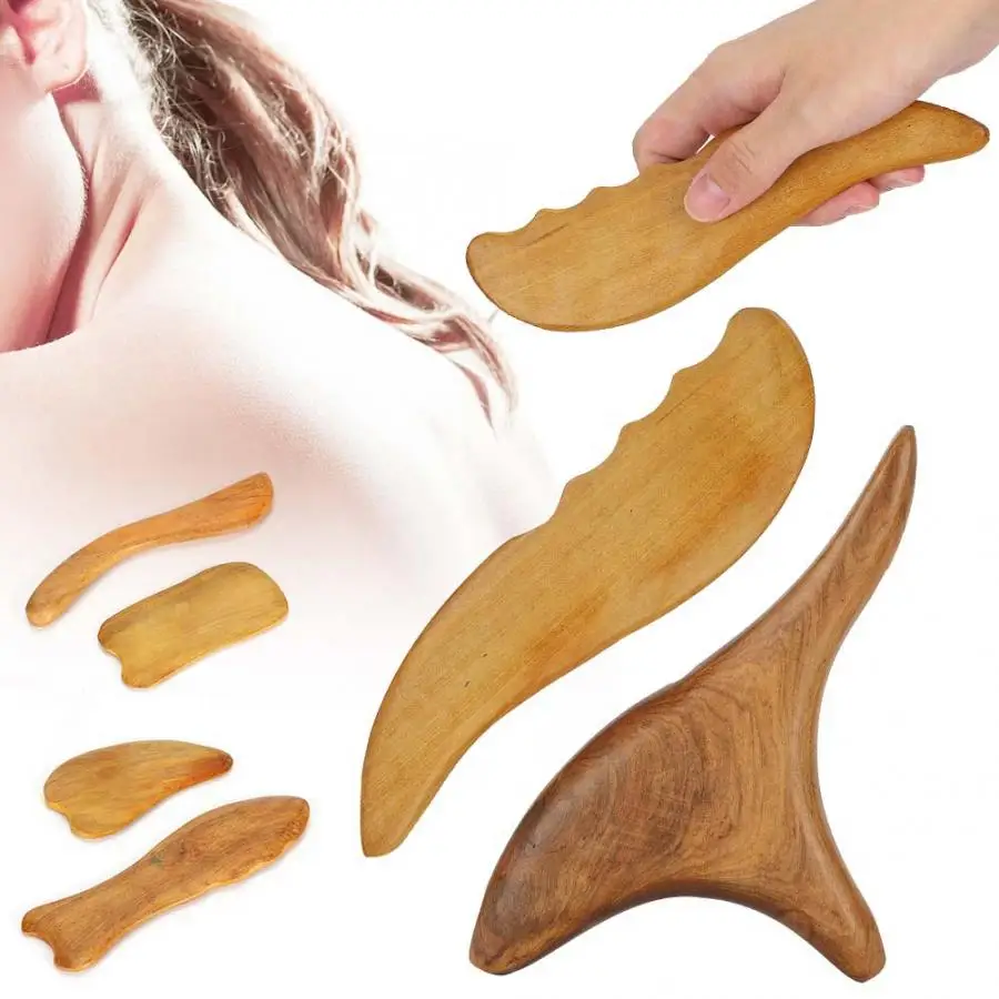 Деревянная соскабливающая доска для массажа лица шеи облегчения мышечной боли Gua
