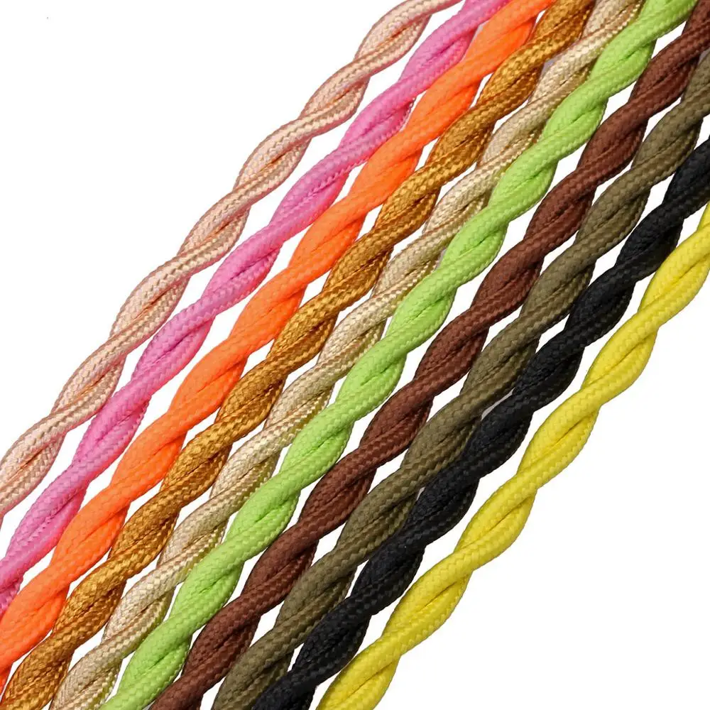 5 м/лот красочный тканевый Электрический провод шнур винтажный подвесной