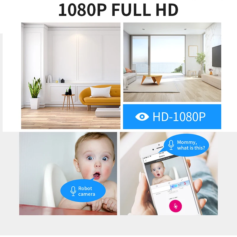 1080P Wifi беспроводной робот камера 360 градусов IP для смарт домашняя охранная