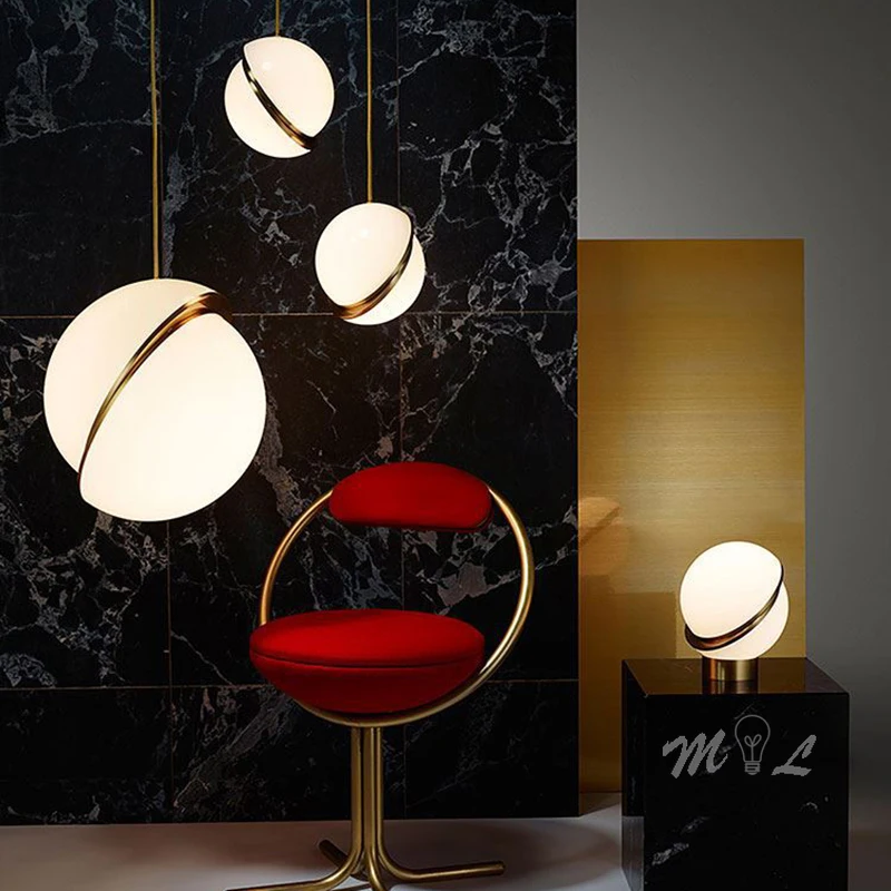 

Modern Semicircle Pendant Lights Acrylic Ball Lamp Hanging Suspension Luminaire Home Deco Clothing Shop Pendant Lamps E27 Led