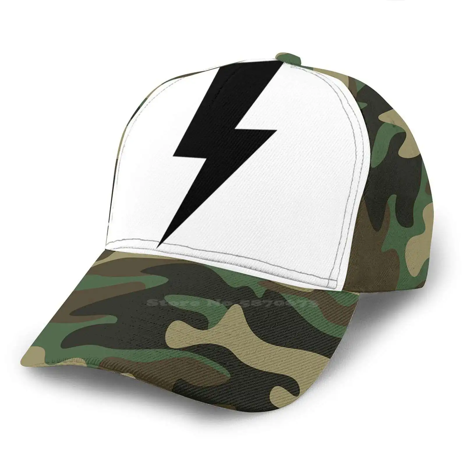 Молния болт (черный) рыболовный тракер Спортивная изогнутая сетчатая шляпа