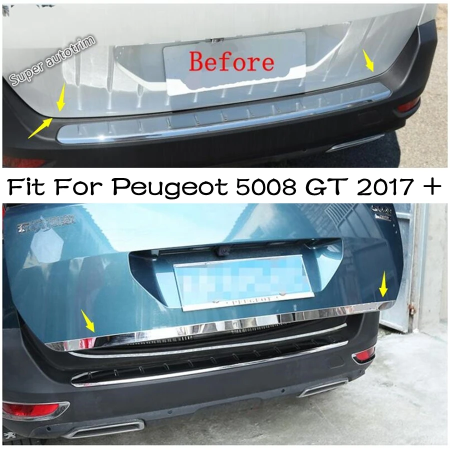 

Lapetus Rear Trunk Lid Cover Tailgate Trim Car Door Protection Panel Accessories Exterior Fit For Peugeot 5008 GT 2017 - 2022