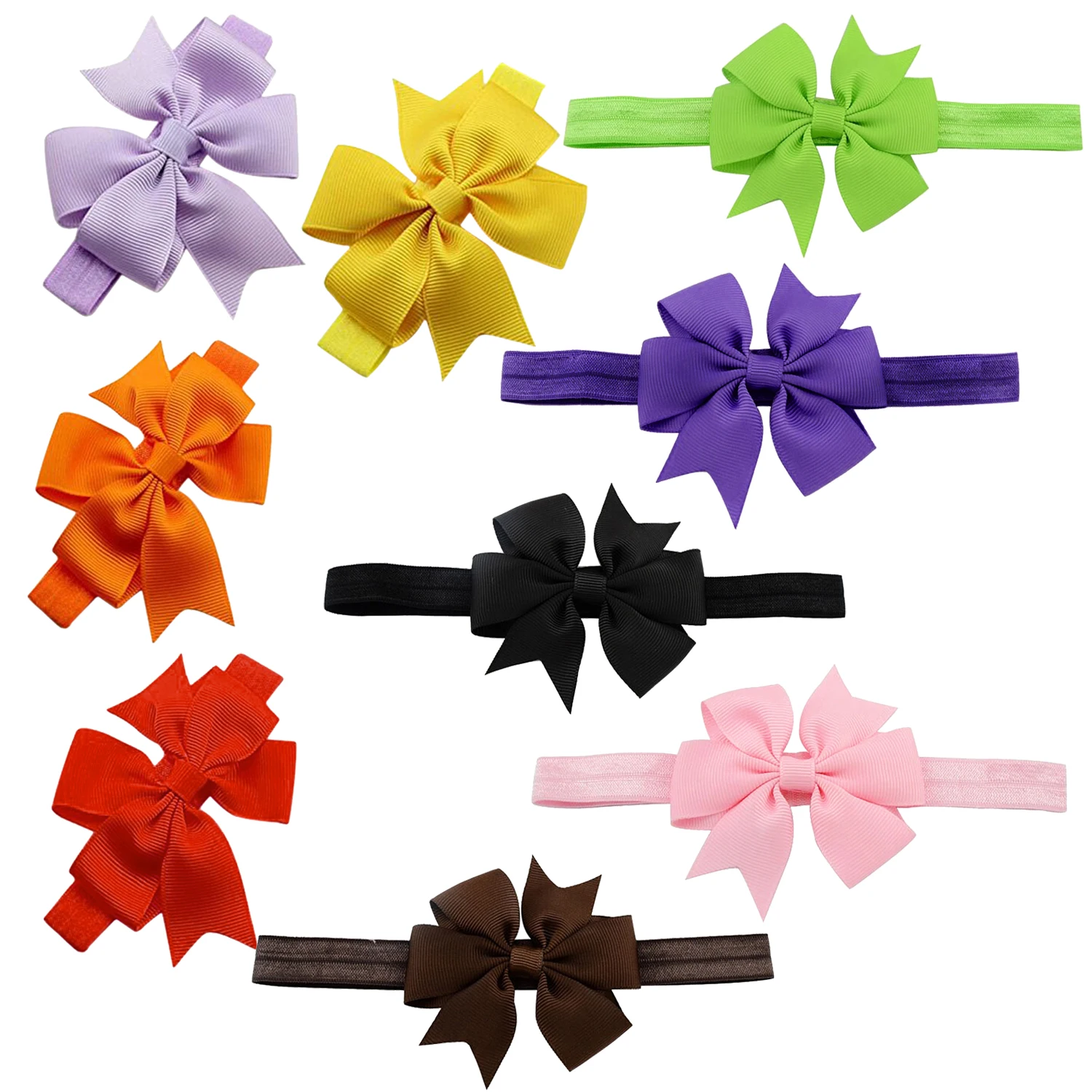 1 Piece Baby Girls Hair Bow Tie Ribbon Decor Hairband Headband (Black) | Детская одежда и обувь