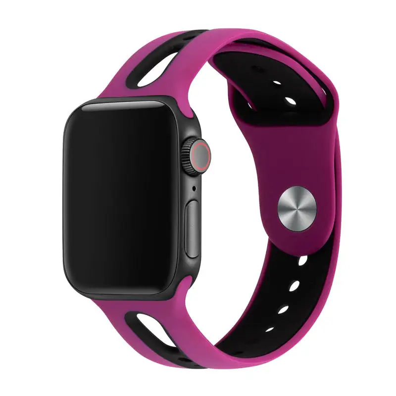 Ремешок для наручных часов для Apple Watch, ремешок 42 мм, 38 мм, Версия 44 мм 40 мм ремешок силиконовых наручных часов Iwatch, ленты для наручных часов Apple Watch, Series4/3/2/1 81003 - Цвет ремешка: 23