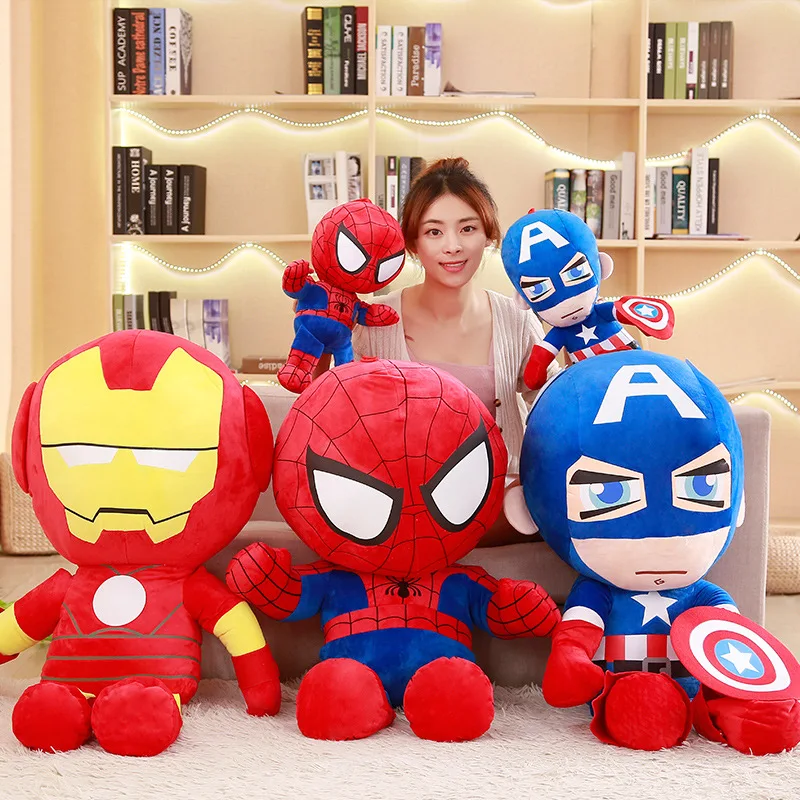 Фото Disney Marvel плюшевые игрушки Человек-паук Капитан Америка Мстители мягкие куклы