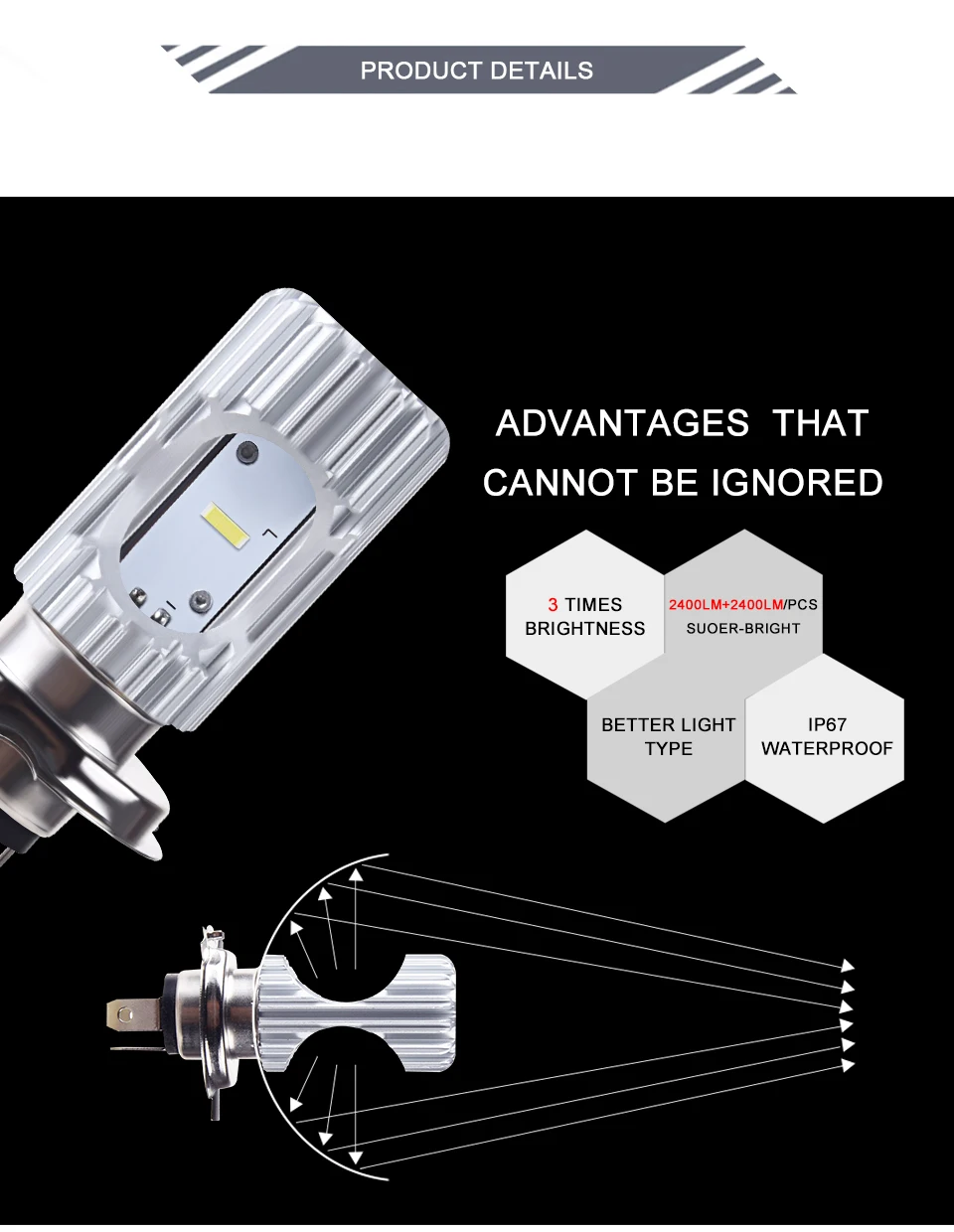 20W 40W Led moto rcycle фара скутер лампа H4 Ba20d 6500k свет вездеход мотоцикл rbike аксессуары фары Led para moto 12-24V