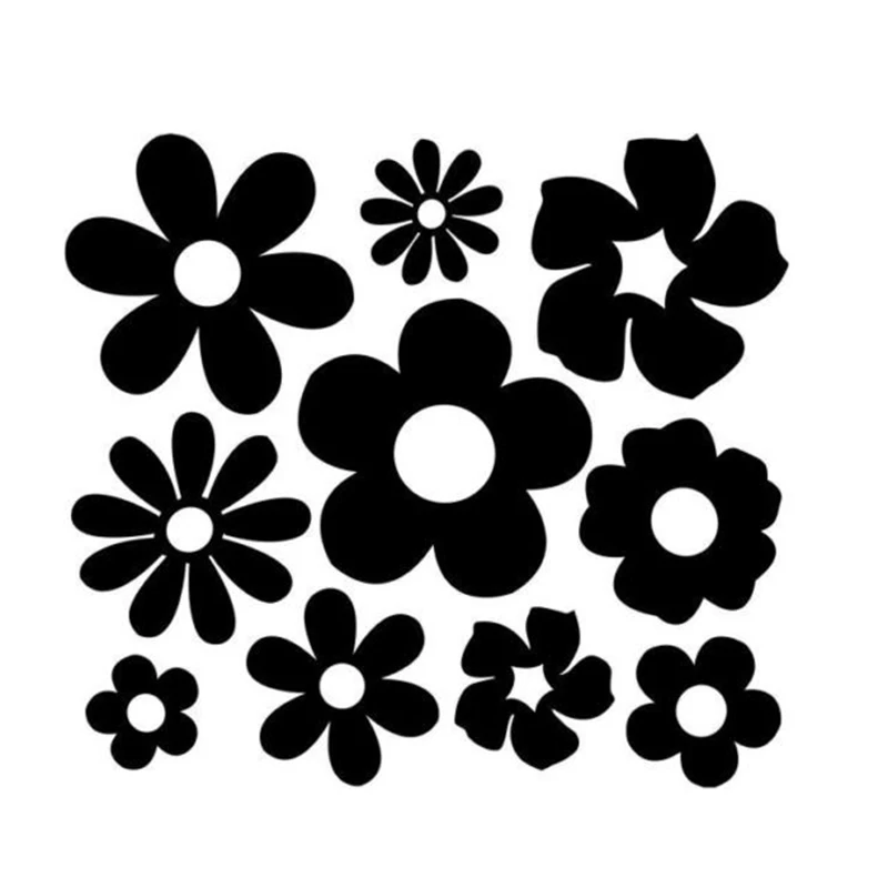 

High Quality Flowers Shape Combination Car Sticker PVC Personality Fashion Body Window Exquisite Waterproof Decal Decoration
