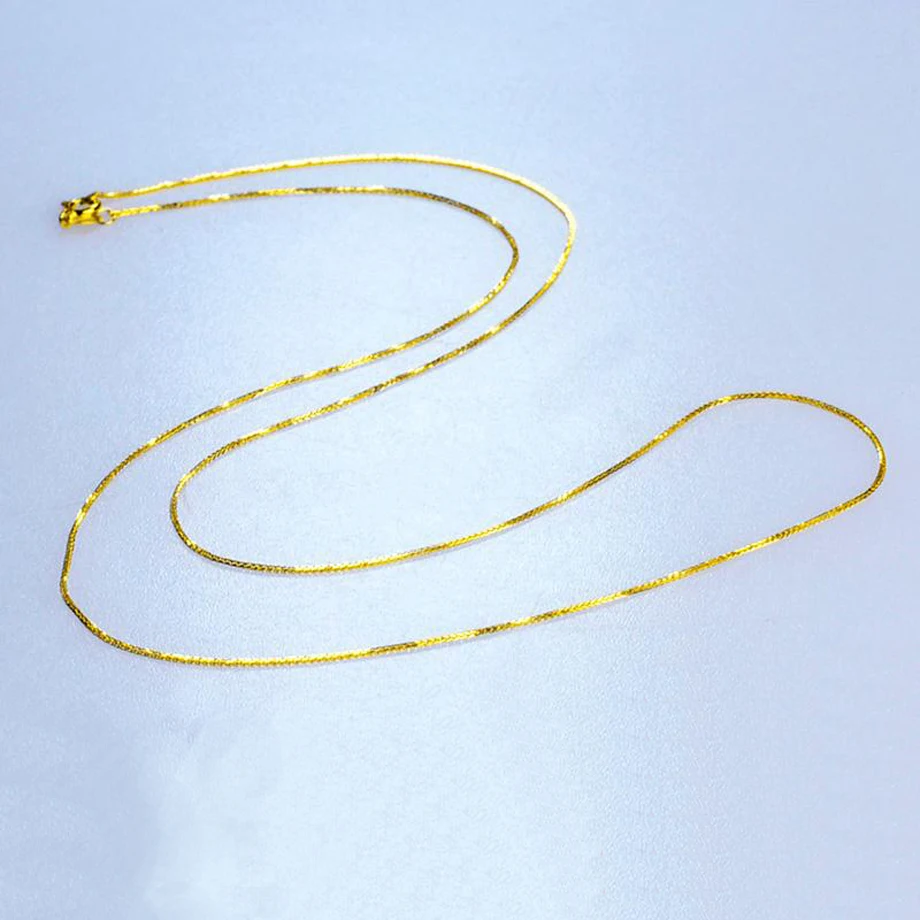 NYMPH Подлинная 18K цепочка из желтого золота Изящные Ювелирные изделия настоящее