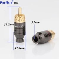 4pcs r1712 copper rca plug gold plated audio video adapter connector