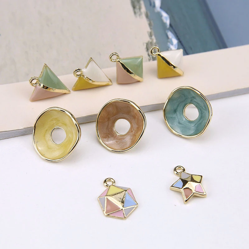 6 шт элегантные преувеличенные треугольные круглые серьги с мозаикой Love Star