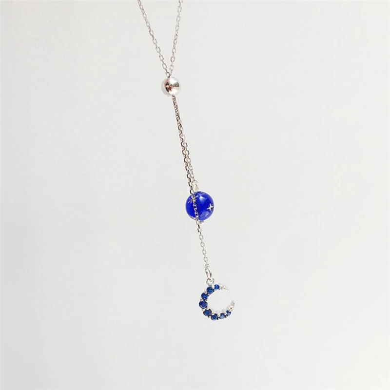 Ожерелье женское из серебра 925 пробы с подвеской в виде Луны|Подвески| |