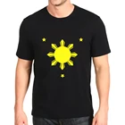Новая модная футболка с принтом Филиппины солнце и звезды футболки топы мужские свободные по индивидуальному заказу