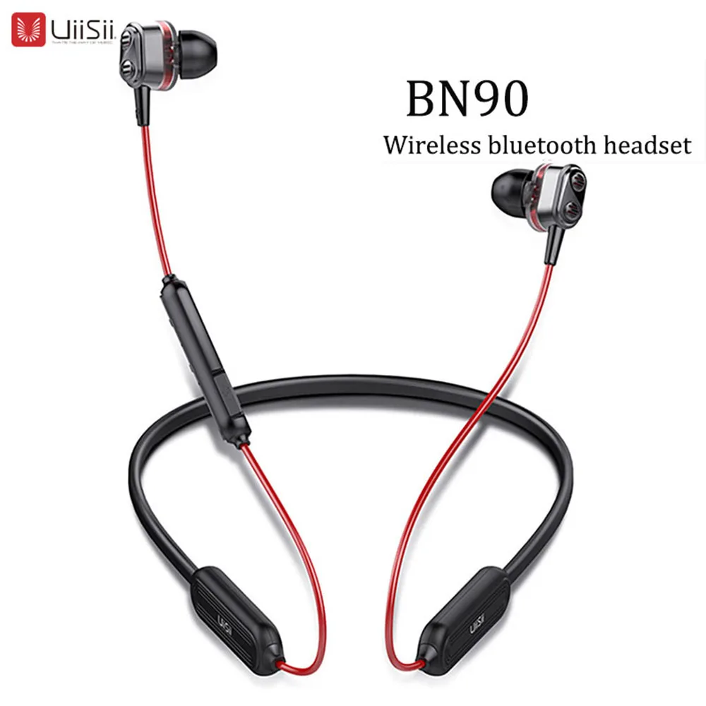 UiiSii BN90 Спортивная Беговая Беспроводная Bluetooth гарнитура HIFI гибридная технология IPX5 Водонепроницаемая CSR BT4.1 гарнитура для Android ios