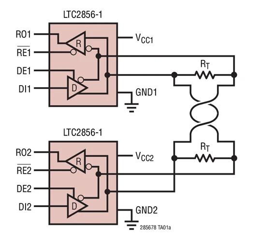 LTC2856 LTC2856CMS8-2 LTC2856IMS8-2 LTC2856HMS8-2 - 20Mbps and Slew Rate Limited 15kV RS485/RS422 Transceiver | Электронные