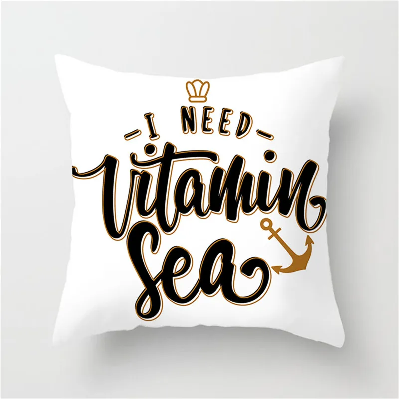 Чехол на подушку из золотой фольги с буквенным принтом Fuwatacchi Наволочка надписью