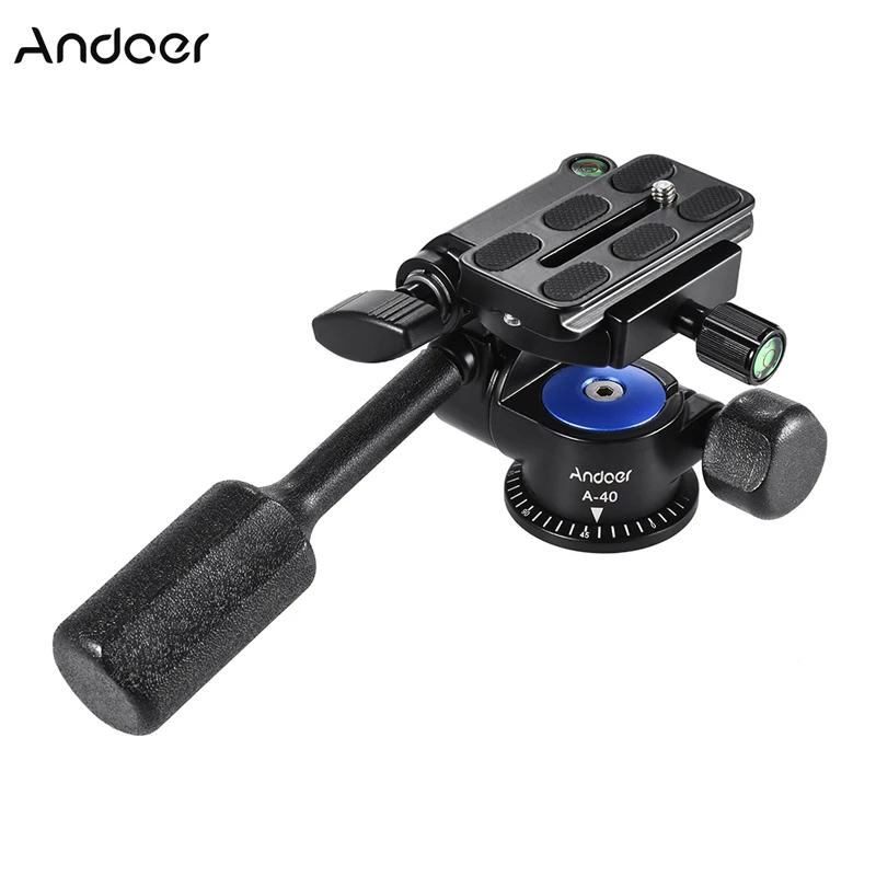 Andoer A-40 3 Way Камера видеоголовкой Алюминий сплав 360 панорамная Фотографическая демпфирующая головка штатива монопод ползунок для Canon