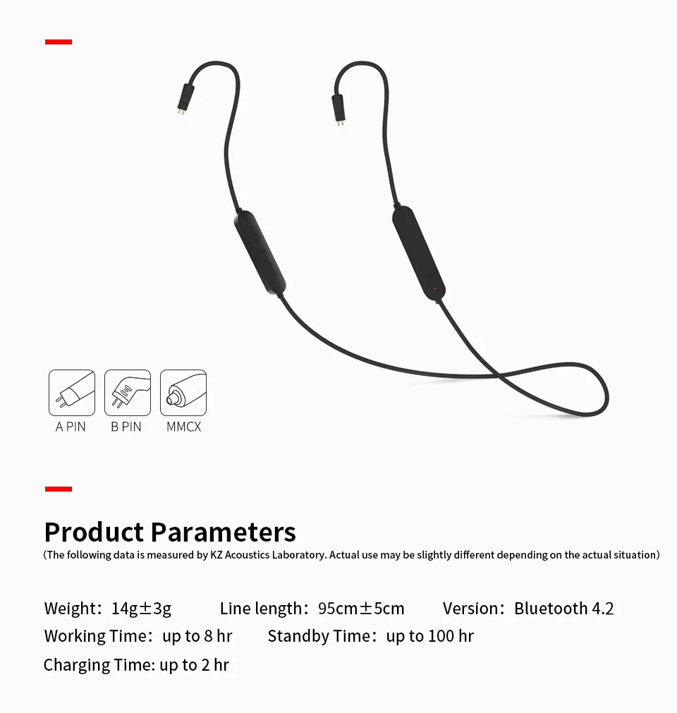 KZ APTX беспроводной Bluetooth кабель HIFI наушники MMCX/2Pin разъем поддержка IPX5 использовать KZ BA10/AS10/ZS10/ED16 KZ ZSN APT-X CSR8645