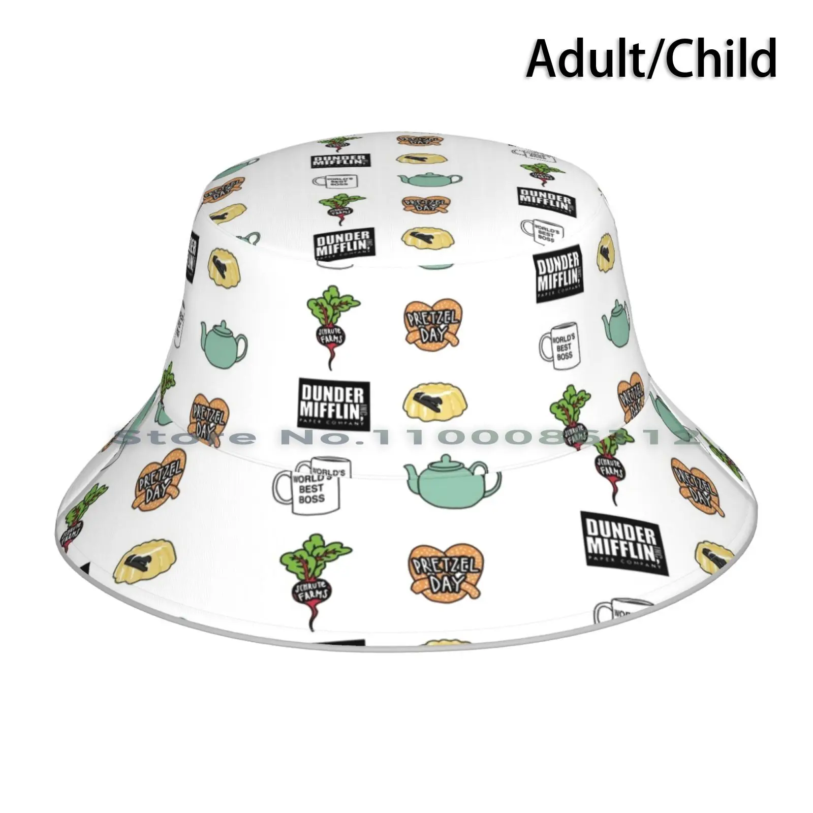 

The Ultimate Office Pack Bucket Hat Sun Cap The Office Dunder Mifflin Paper Company Pam Jim Schrute Farms Pretzel Day Prison