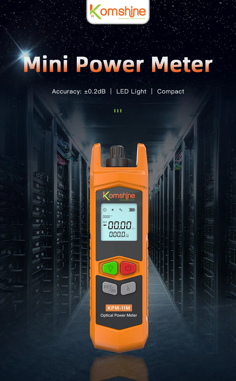 

Оптоволоконный измеритель мощности Komshine, оптический мини-прибор для измерения мощности, поддержка интерфейса FC/SC/ST