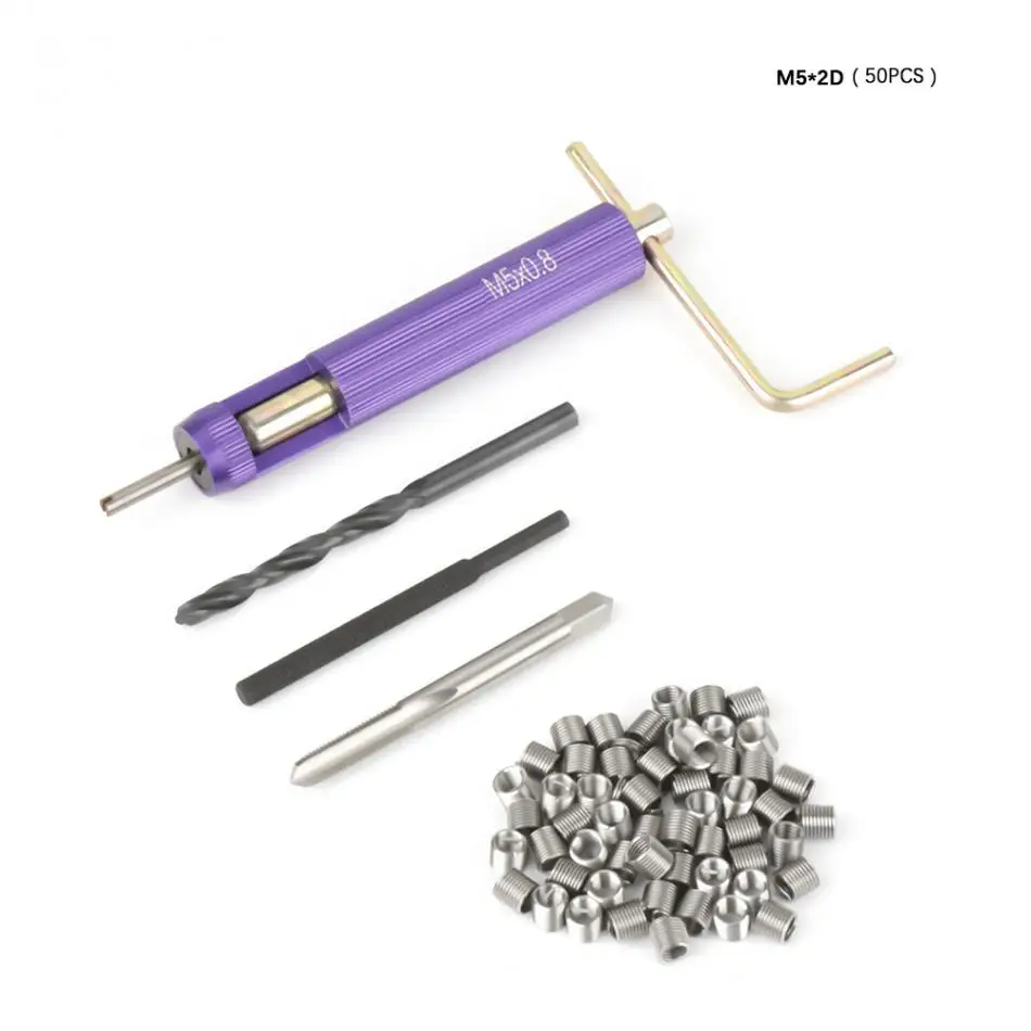 

50Pcs Helical Screw Thread Inserts Stainless Thread Repair Installation Kit Coiled Wire threaded insert Car Pro Coil Drill Tool
