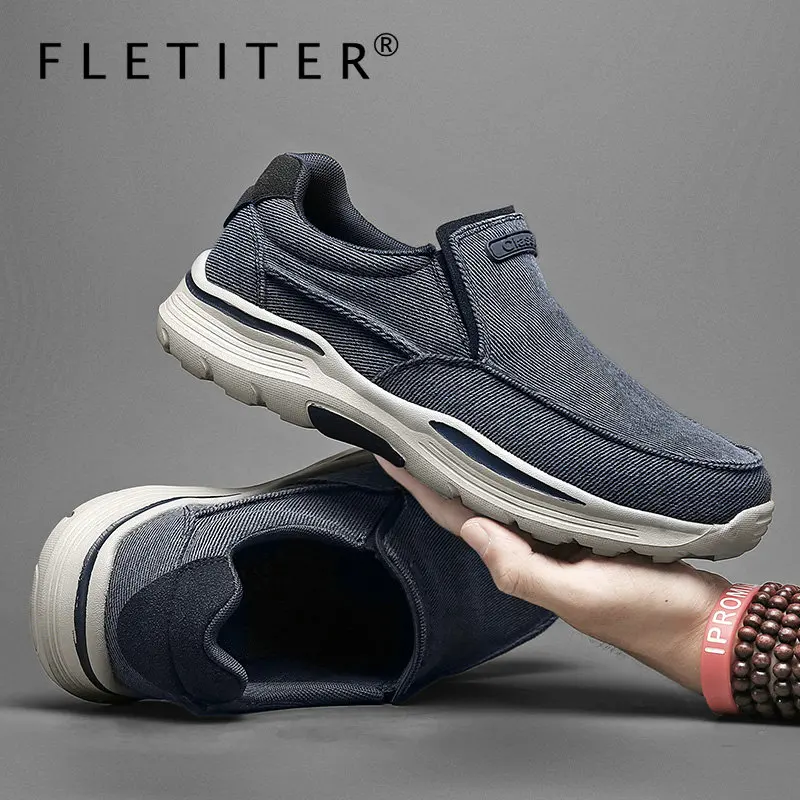 

New Canvas Men Shoes Comfortable Loafer Fashion Driving Shoes Mens Breathable Casual Shoes Moccasins Footwear Plus Size 39~48