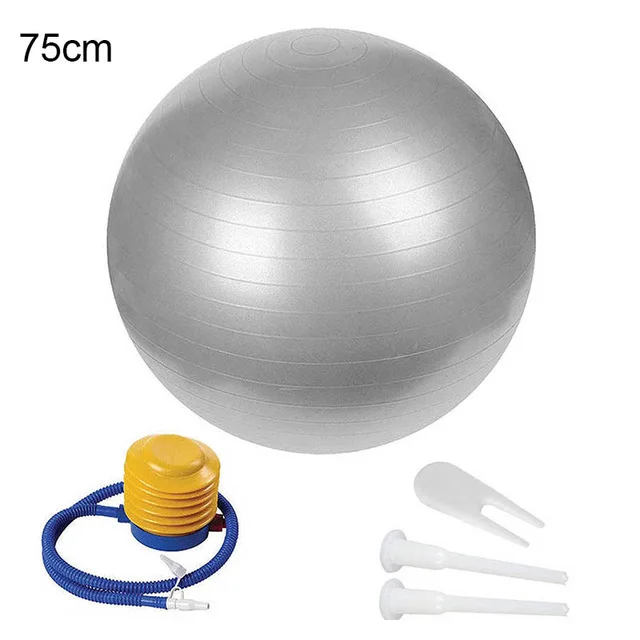 75cm Gray 65 см 75 см йога баланс упражнений мяч с надувным воздушным насосом для йоги Пилатес брюшной тренировки Фитнес мяч родословная терапия - Цвет: 75cm Gray