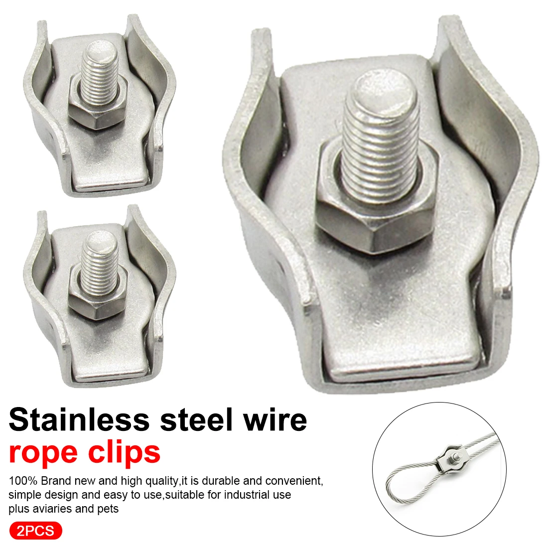 2 шт. зажимы для троса из нержавеющей стали одинарные/двойные ручки кабельные M2 M3