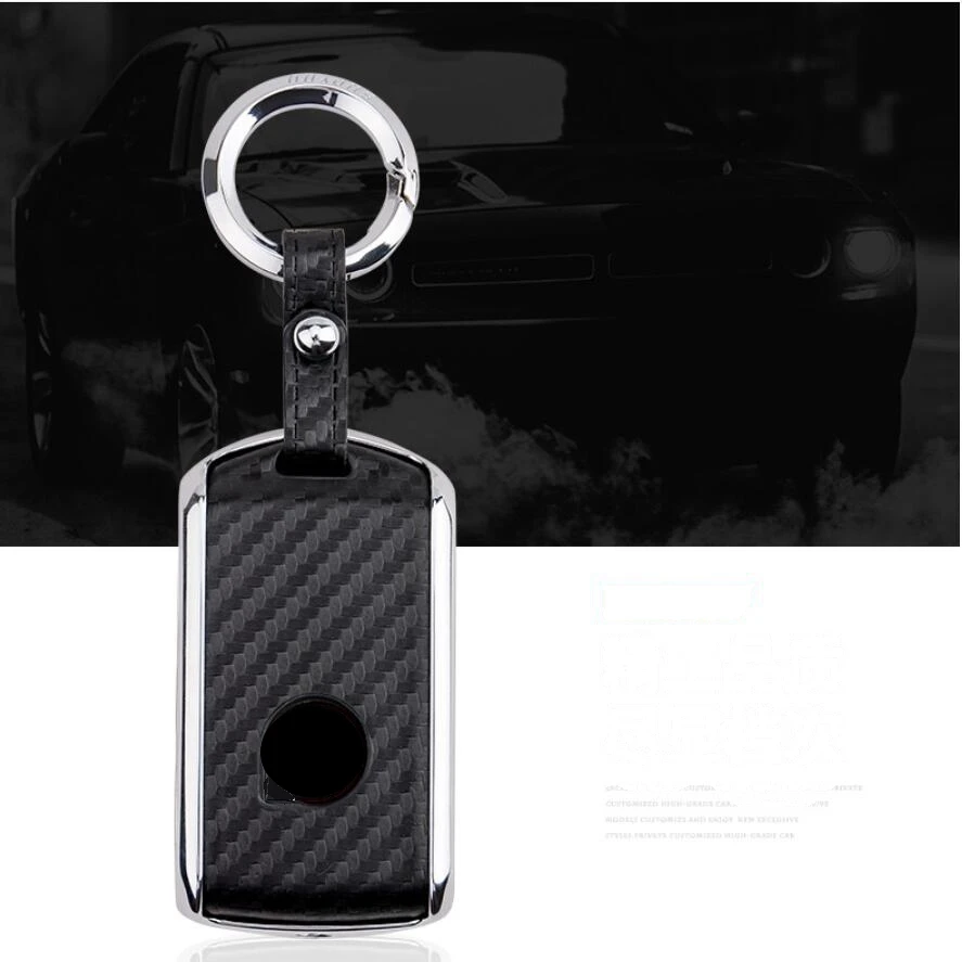 Автомобильный кожаный чехол для ключей из углеродного волокна Volvo XC40 XC60 S90 XC90 V90 2017
