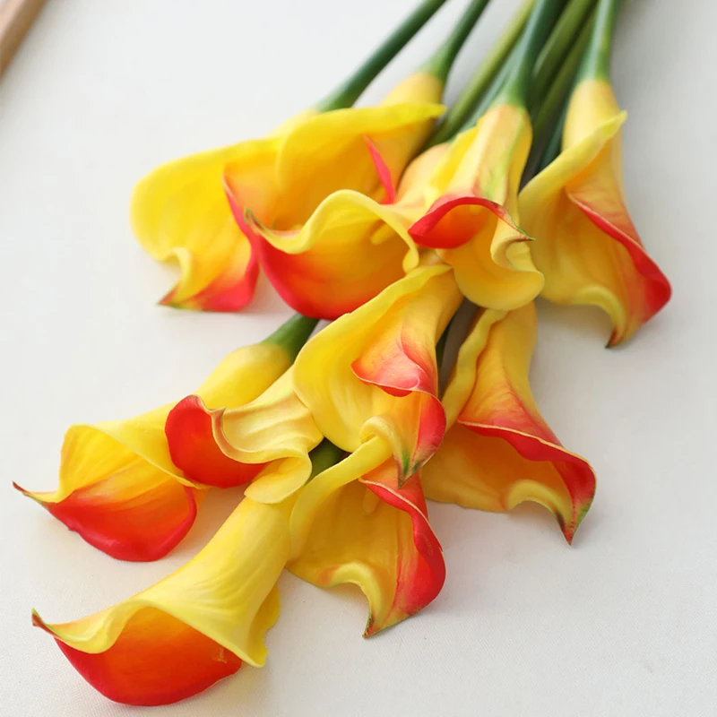 

1 Pc 64cm Artificial Long Calla Lily Decoration Ornament White Yellow Home Wedding Bouquet Gift Fake Flower Decoration