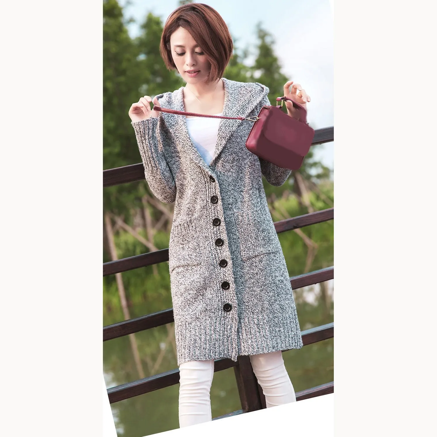 Новинка 2018 года сезон осень-зима свитер с капюшоном пальто карманами и длинными