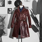 Пальто CDL1950 Cidu из натуральной воловьей кожи, длинный армейский тренчкот в итальянском стиле, Азиатский Размер, верхняя одежда, ветровка из воловьей кожи