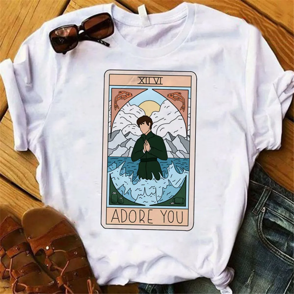 

Harry Styles Fine Line Print White T-shirt Women Cute Graphic Tees Causal Kawaii Korean Tops Female Harajuku Oversized Tshirt