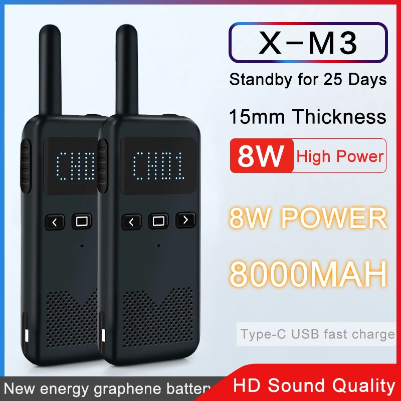 

Walkie Talkie 2PCS KSUN M3 Two Way Radio 8 Watt Long Range Comunicador Transceiver Mini Talkie Walkie Intercom Radio Station
