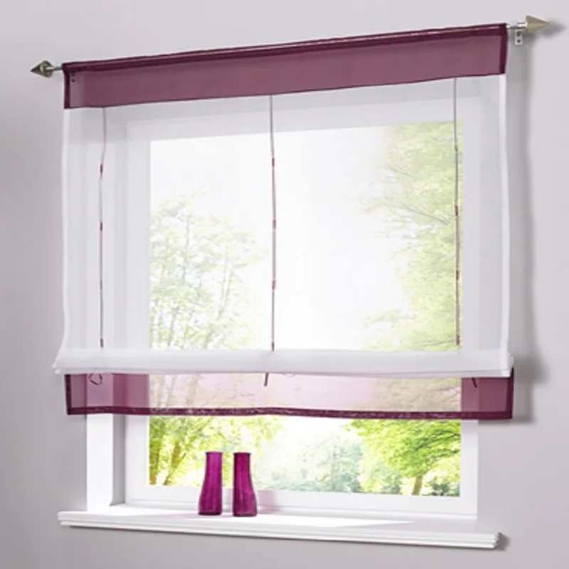 Короткие тюлевые Шторы для кухни прозрачные Занавески Из вуали тканевые шторы