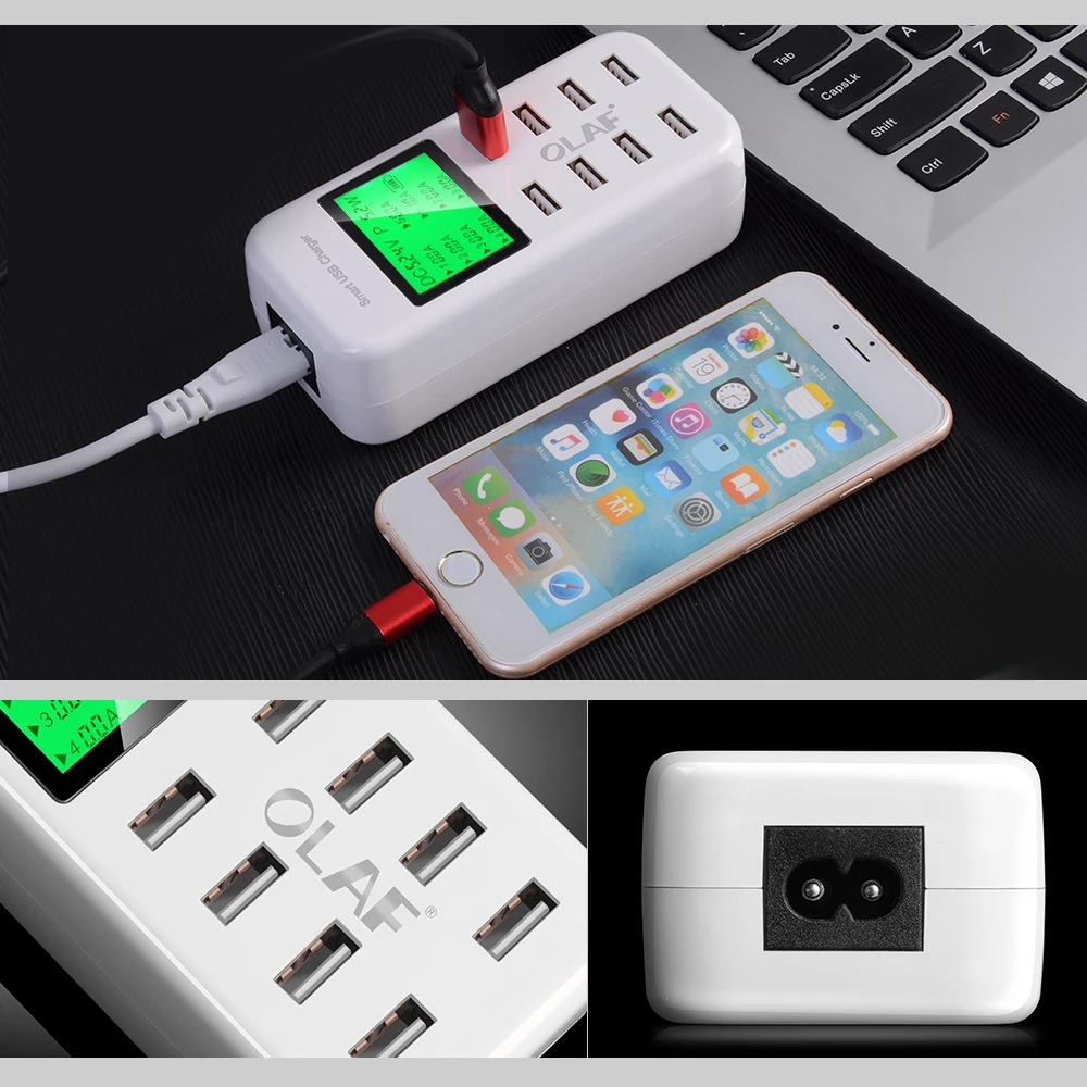 Многофункциональное зарядное устройство с ЖК-дисплеем быстрая зарядка USB для Iphone