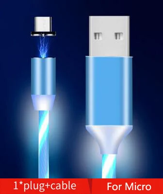 For Micro Blue Автомобильное зарядное устройство для телефона светящееся освещение Магнитный usb-кабель для Renault Koleos Megane сценический флюенс Laguna Velsatis - Испускаемый цвет: For Micro Blue