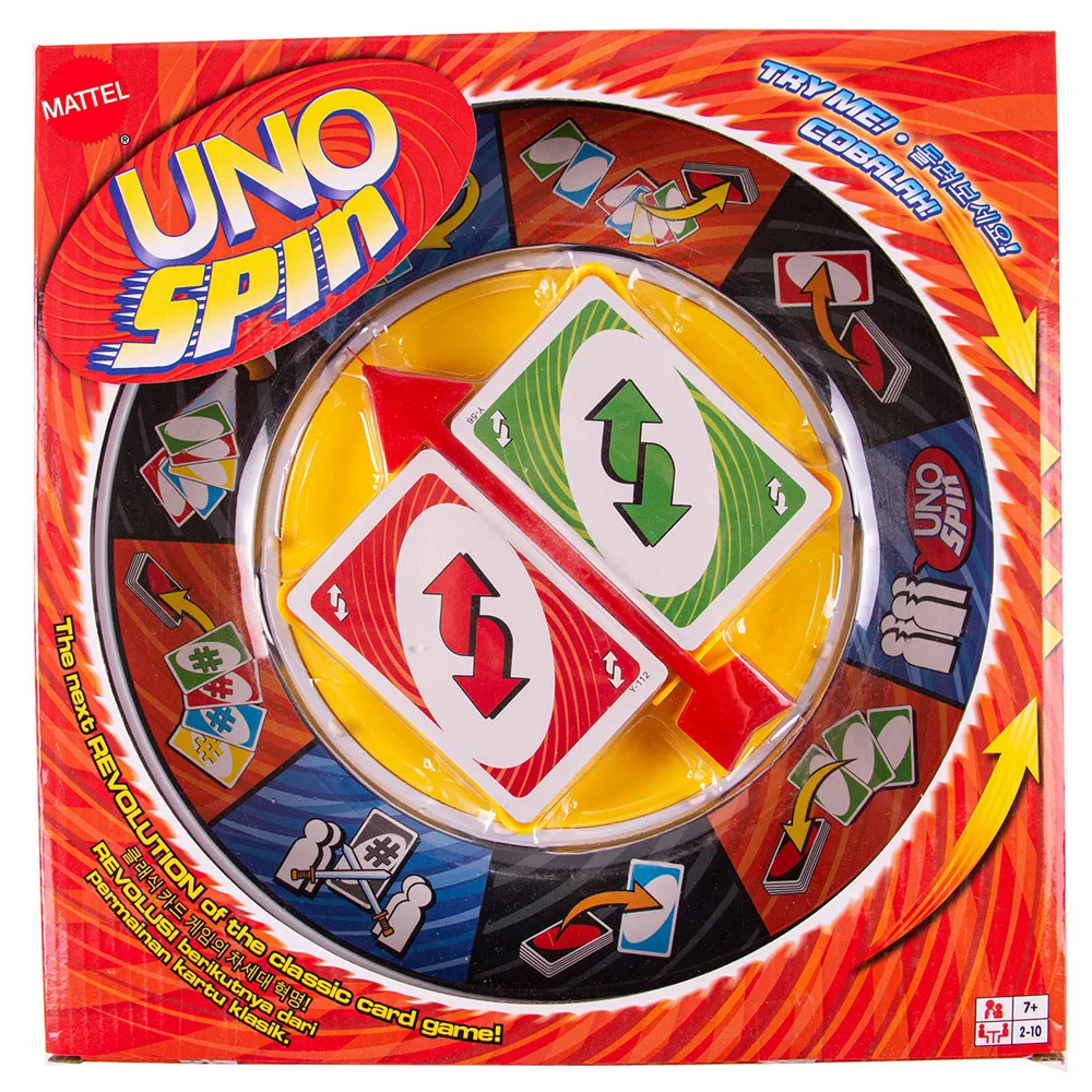 Mattel Games UNO крутящаяся карточная игра семейная забавная развлекательная доска