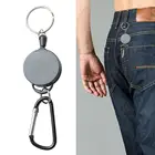 Выдвижной черный брелок для ключей длиной 60 см, брелок для ключей, идентификационный шнур, стальная отдача S3L5