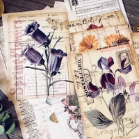 4 sheet flower butterfly plant scrapbooking material paper junk journal handmade craft paper vintage album scrapbooking supplies