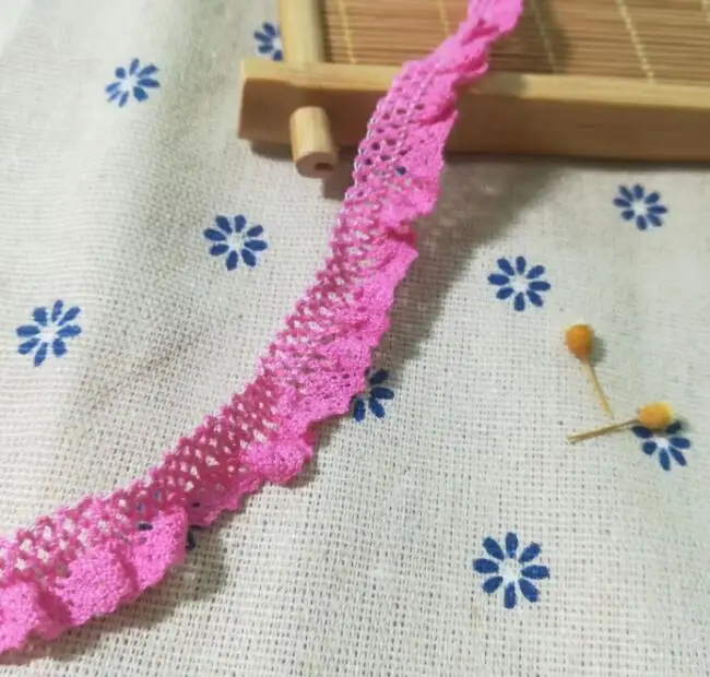 1 ярдов гипюр красного и розового цвета с кружевной лентой эластичные тесьмовые