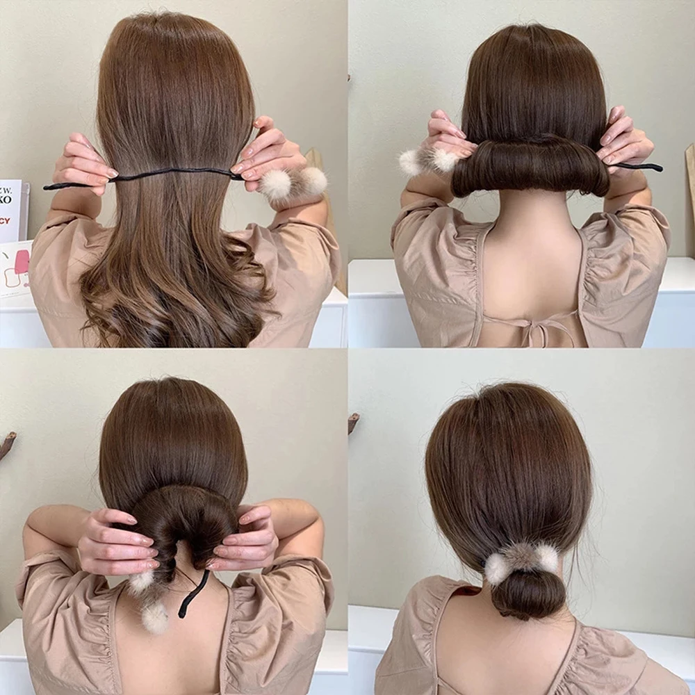 

Korea Hairball Hair Bun Maker Hair Styling Hair Curler Hair Disk Meatball Head Rubber Clip Accessories DIY Braiding Tool