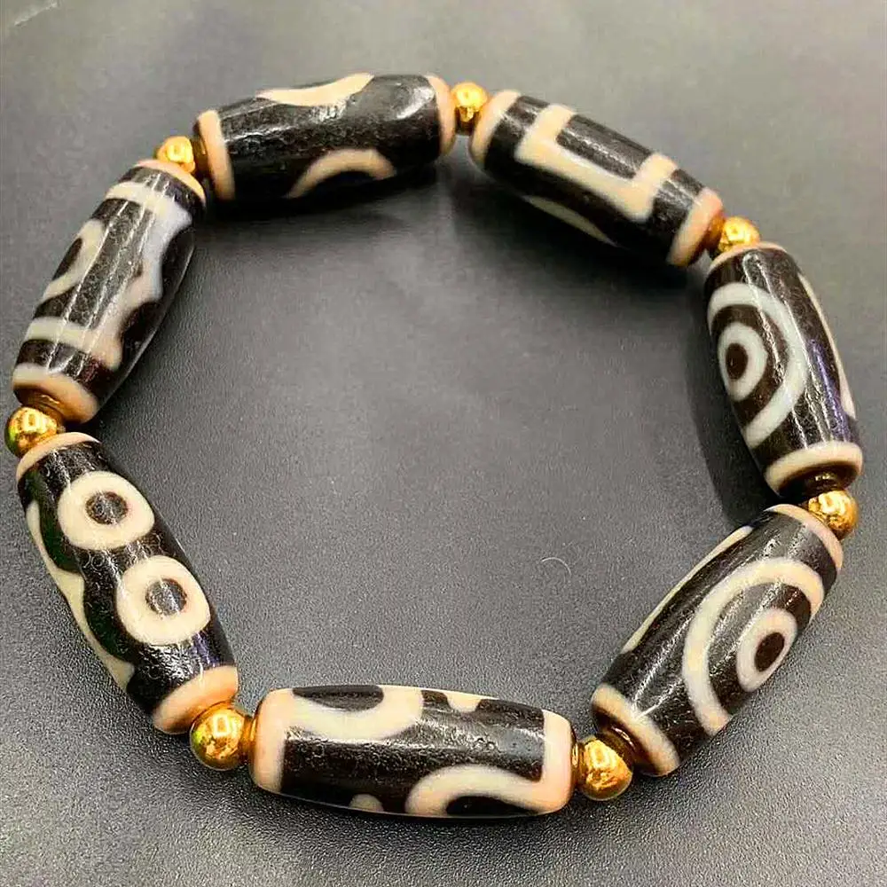 Tibetan Agate DZI High Quality Heaven&ampEarth 2/3 Eyes Aquarius Totem Pattern Bead Bracelet men&ampwomen jewelry Free Shipping | Украшения