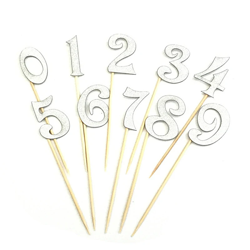 

Cute Number Pattern Birthday Cake Topper Acrylic Golden Children Birthday Anniversary Party Decoration